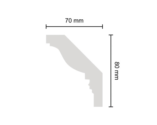Plafondlijst EPS Giselle 1 st. 2 m, 70 x 80 mm