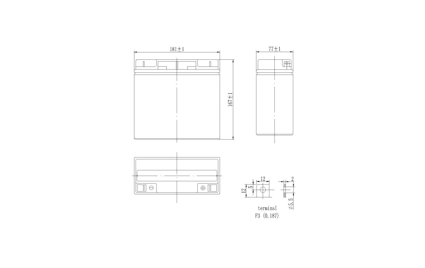 AGM Deep Cycle Batterie 12 V/22AhHochleistungs-DC-Batterien
