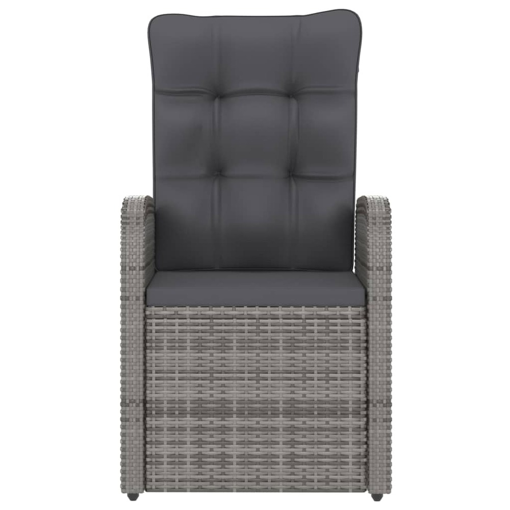 Mobilier à dîner jardin 9 pièces avec coussins résine tressée gris