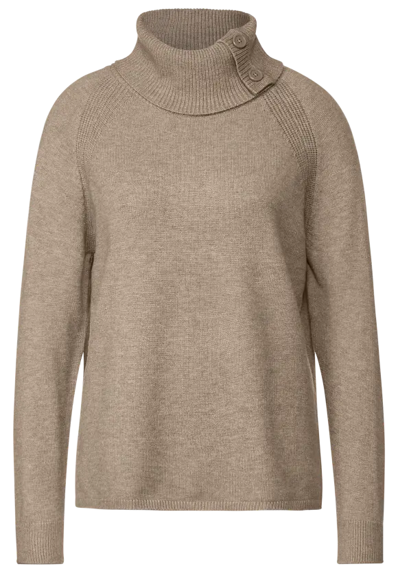 Pullover mit Rollkragen - bleached sand melange