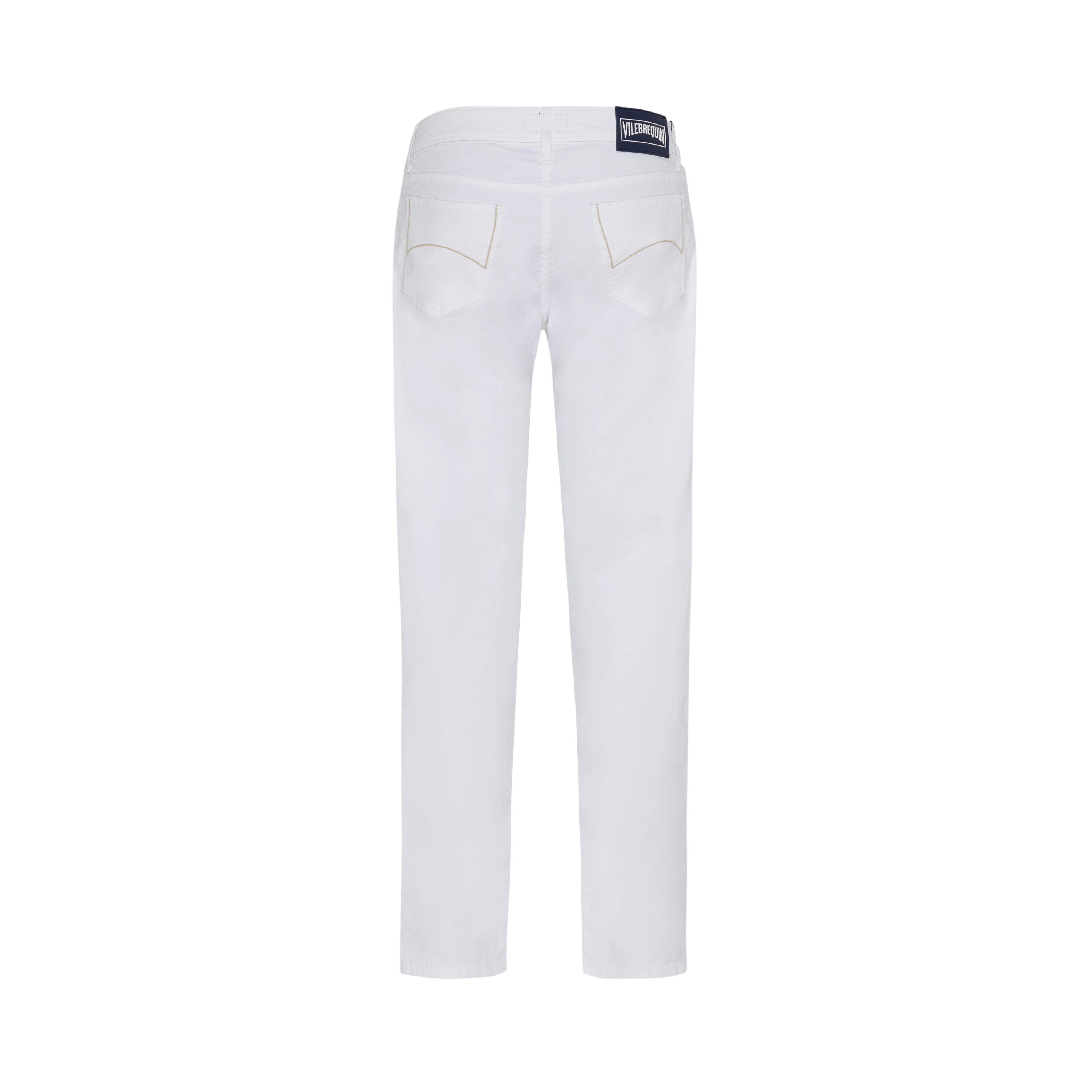 Pantalon en coton et lin homme uni