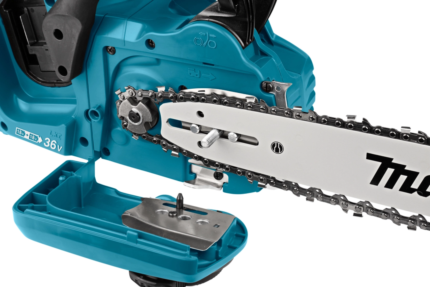 Makita DUC353PG4J 2x18V Li-Ion accu kettingzaag set (4x 6,0Ah) incl. Mbox - 35cm - koolborstelloos