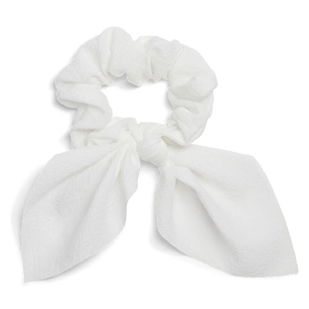 Chouchou foulard satiné blanc