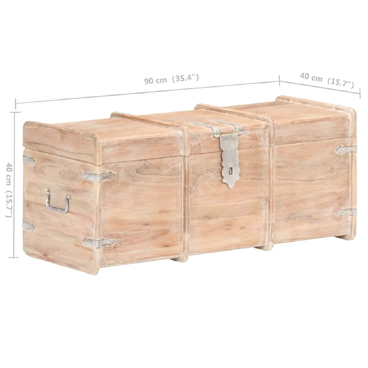 vidaXL Coffre de rangement 90x40x40 cm bois d'acacia