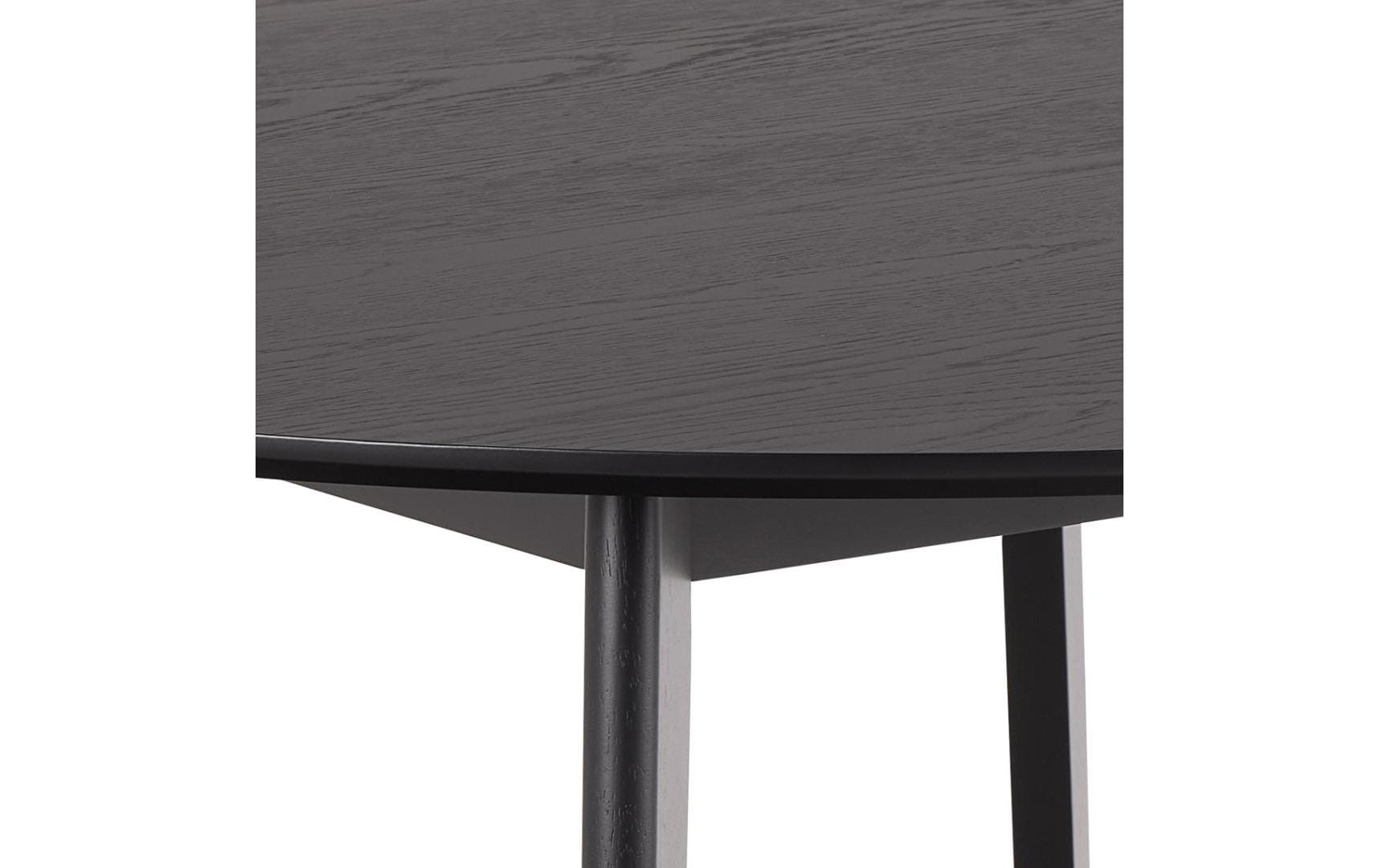 Tisch Roxby 120 x 76 cm, Schwarz<br>Eleganter, runder Esstisch aus Naturholz