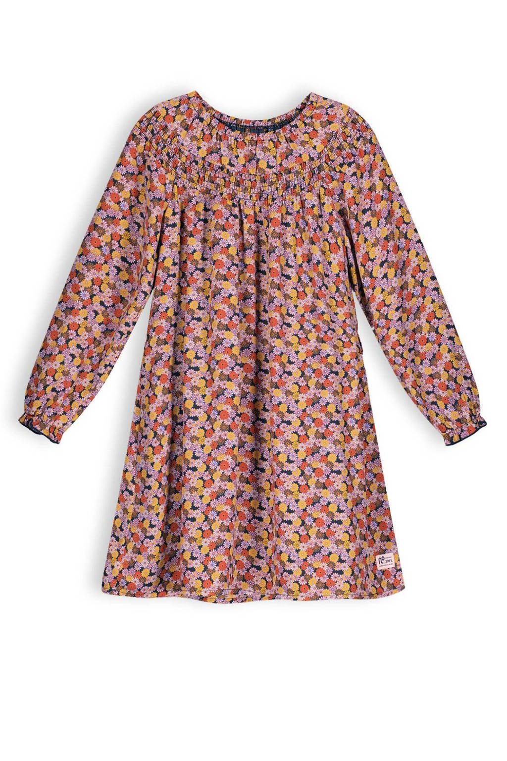 NONO gebloemde jurk Manilla van polyester roze