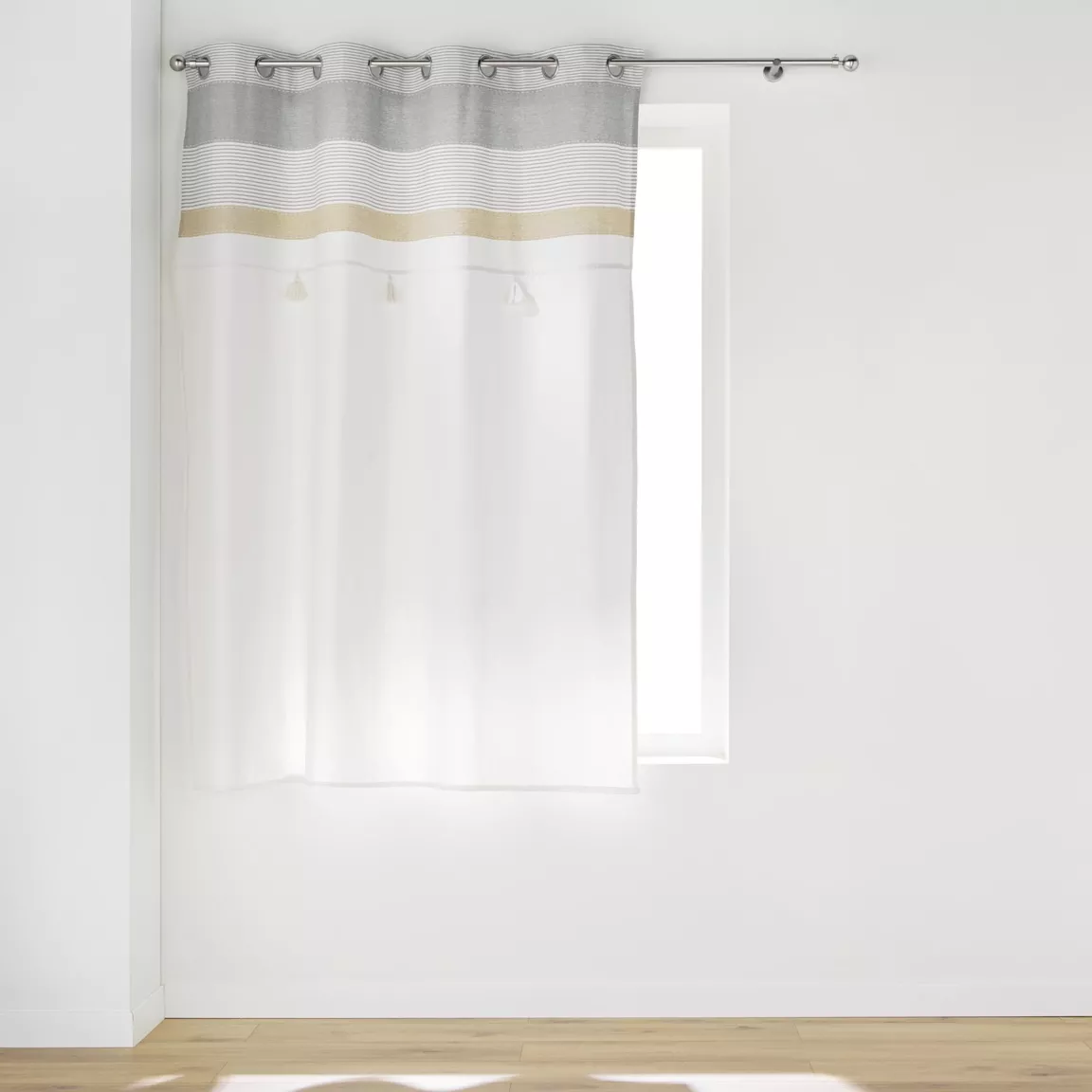 Rideau polycoton (140 x 180 cm) Iliade Blanc