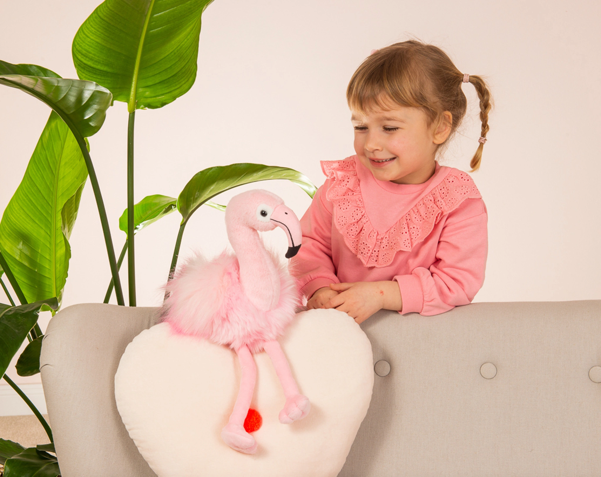 Kuscheltier FLAMINGO FLORA (35cm) in rosa