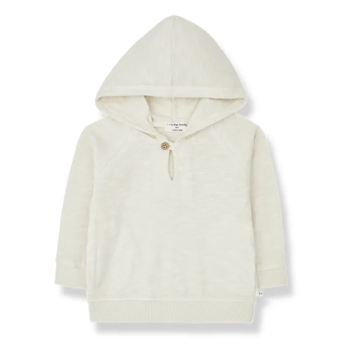 1+ in the family Sweat Marcello Coton Flammé | Ecru