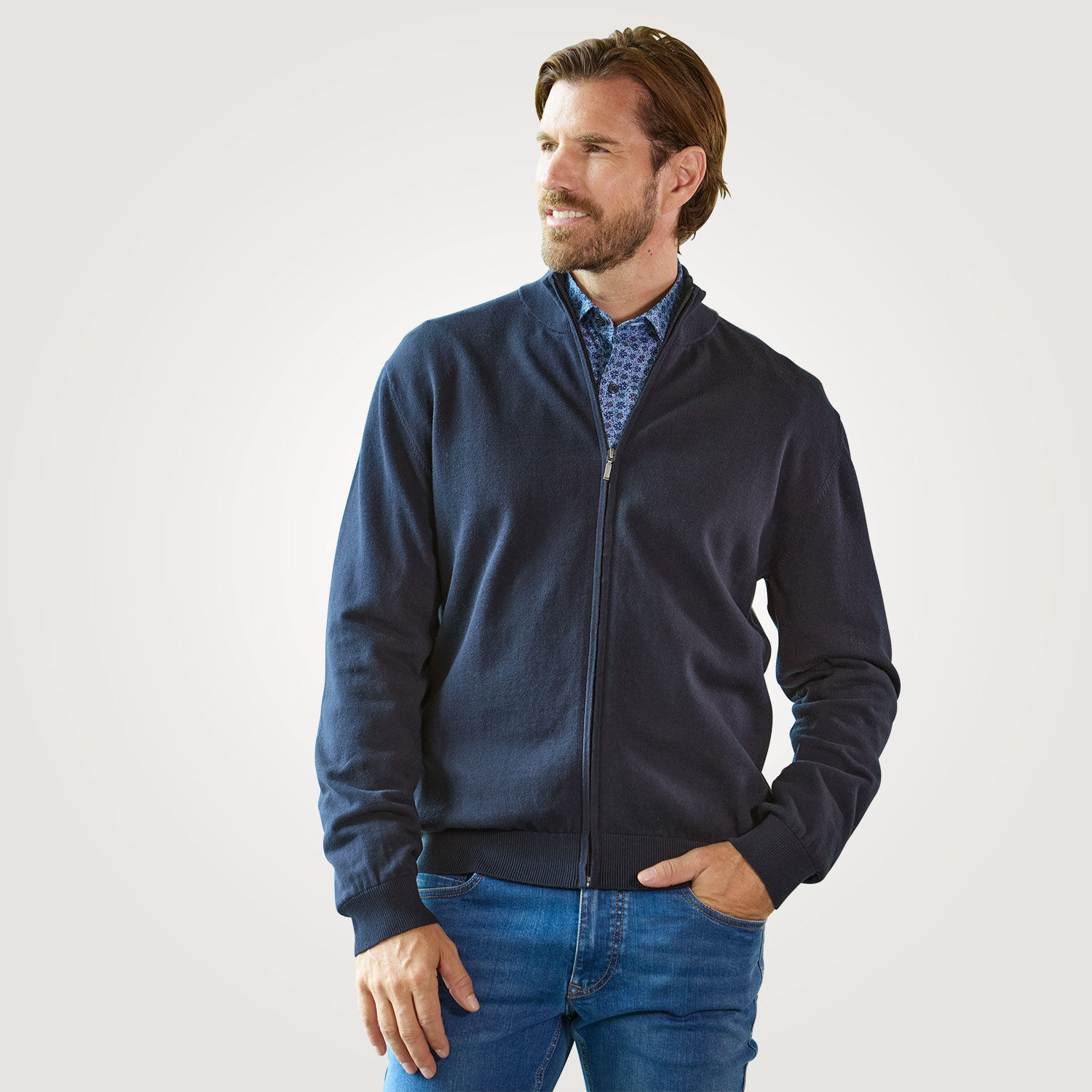 Herren Strickjacke mit Reissverschluss