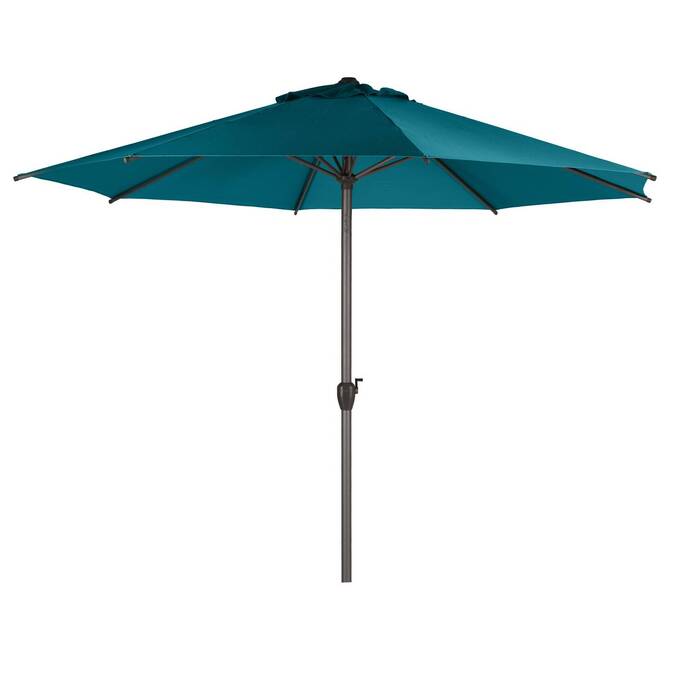 Parasol droit rond inclinable LOOMPA Bleu canard