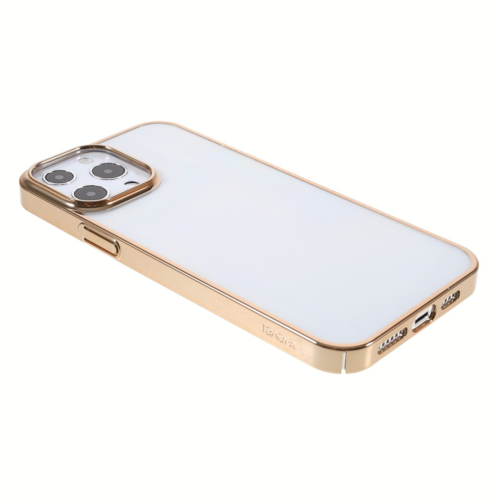 iPhone 13 Pro Hardcase Hülle mit Galvanisiertem Rahmen - Gold / Transparent