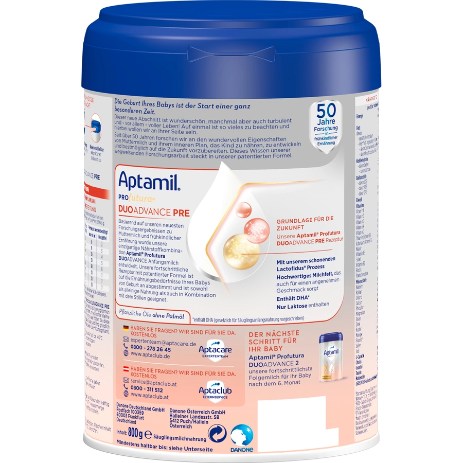 Aptamil Anfangsmilch Profutura Duo Advanced Pre 6x 800g von Geburt an