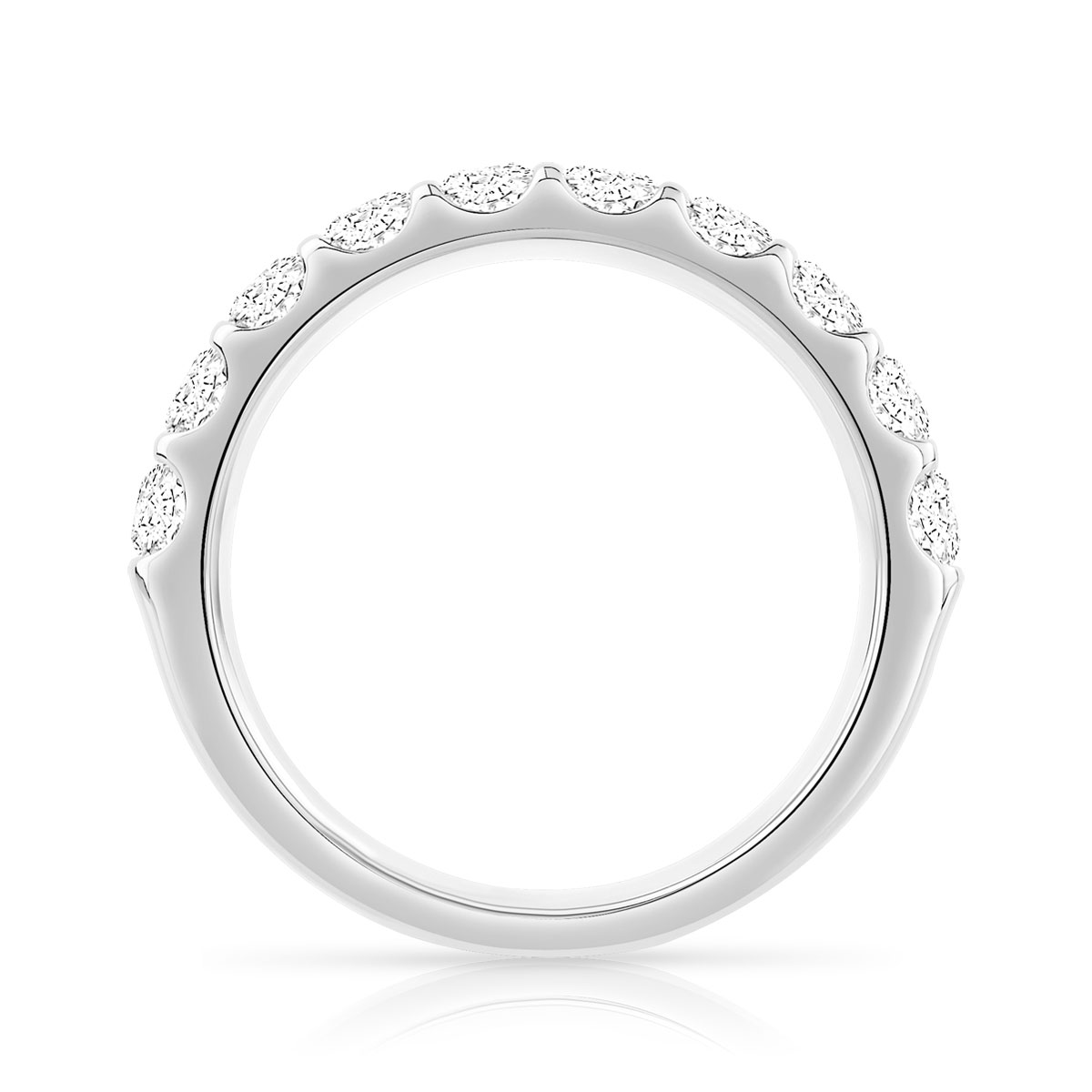 Alliance demi-tour or 750 blanc diamant