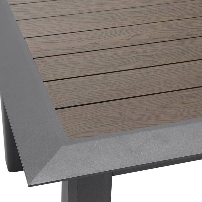 Table de jardin extensible ALLURE Effet bois muscade & Graphite