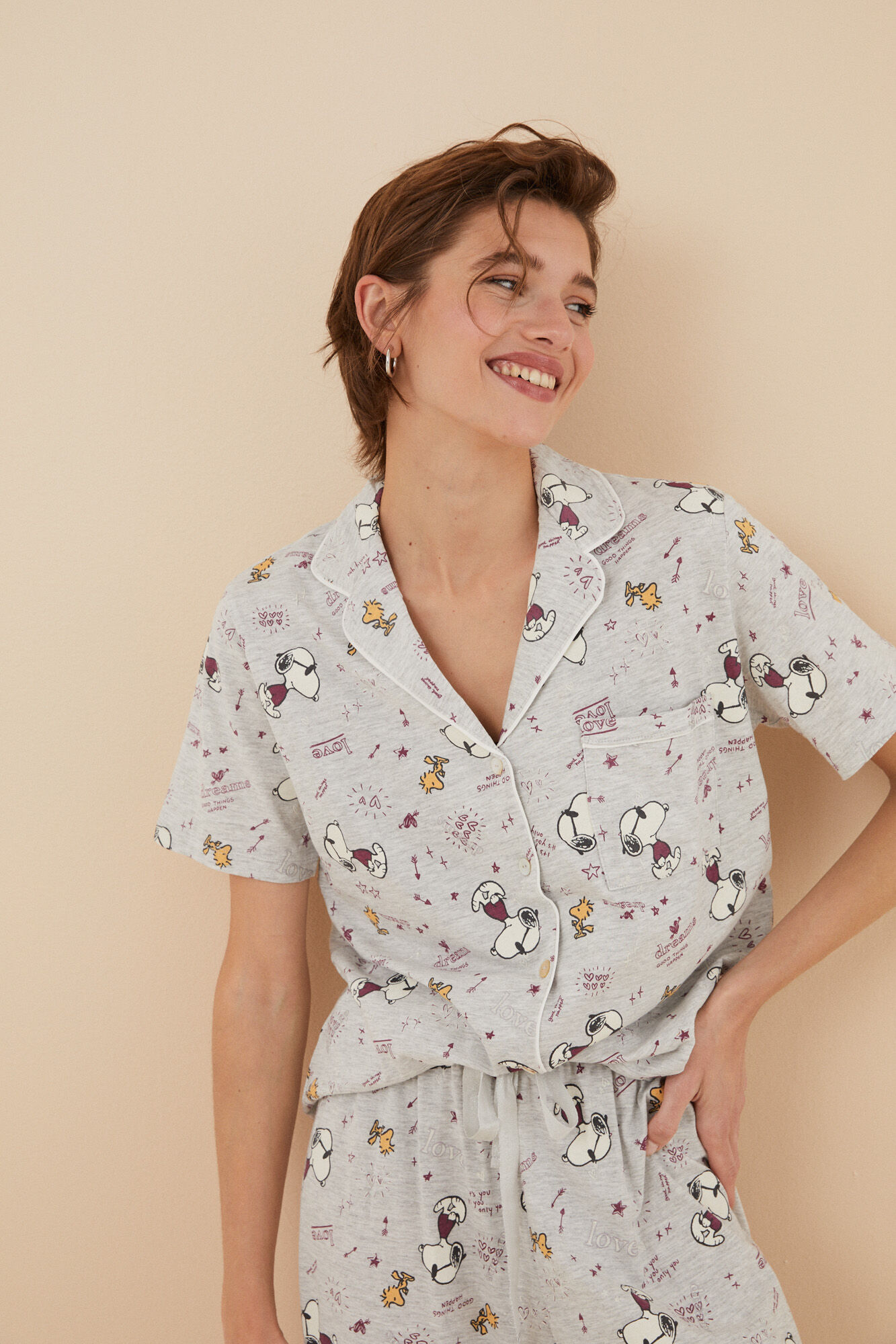 Pijama camisa Snoopy 100% algodão