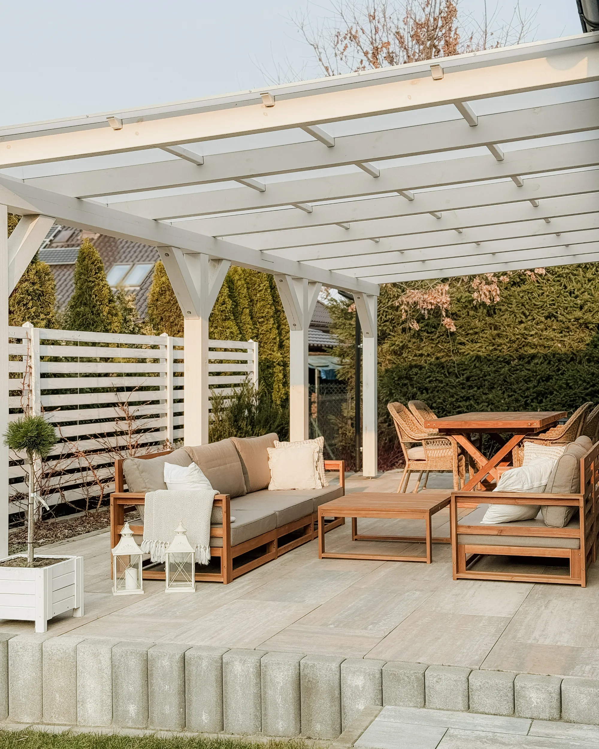 Loungeset met tafel 5-zits TIMOR modulair Gecertificeerd acaciahout Lichtbruin