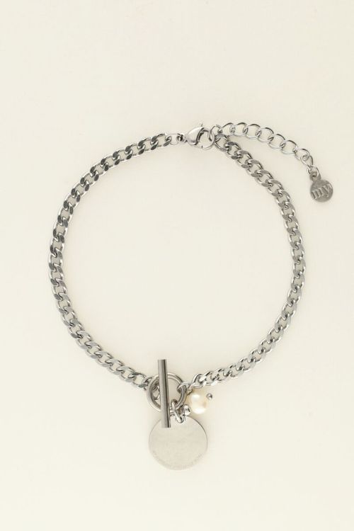 Armband met munt & parel
