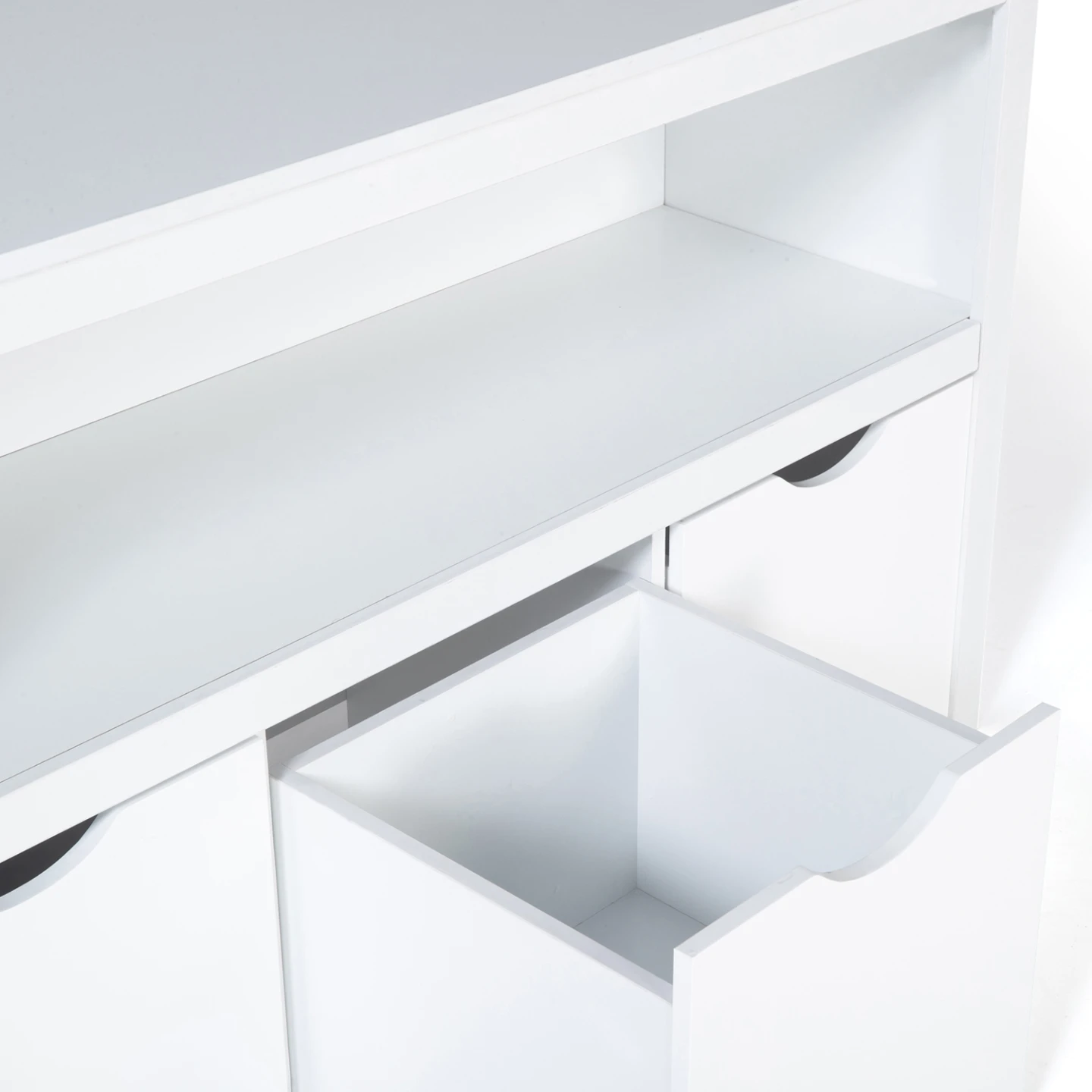 Meuble de rangement enfant MANA en bois blanc 3 tiroirs cubes sur roulettes
