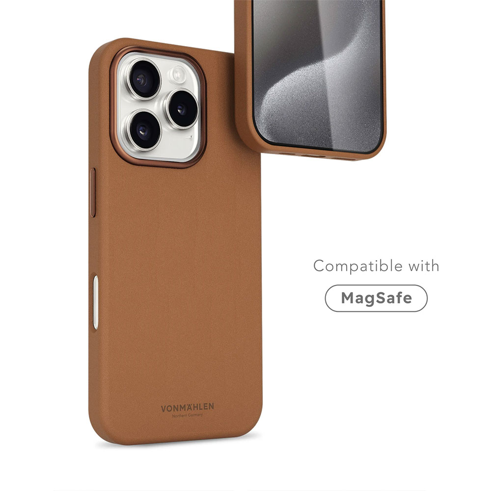 iPhone 16 Pro Max MagSafe Schutzhülle Like Leather Case aus Recycelten Materialien (ELC00008) - Braun