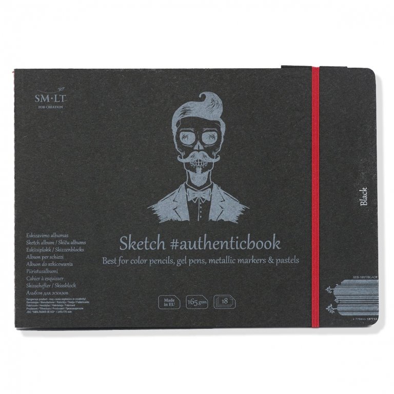 Skizzenheft Authentic schwarz, 165 g/m²