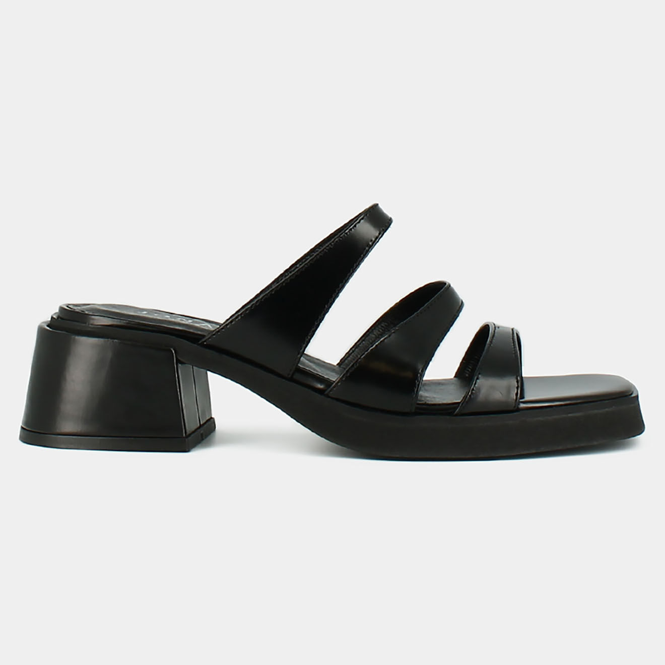 Jonak Mules en Cuir Amira noires - Talon 4 cm