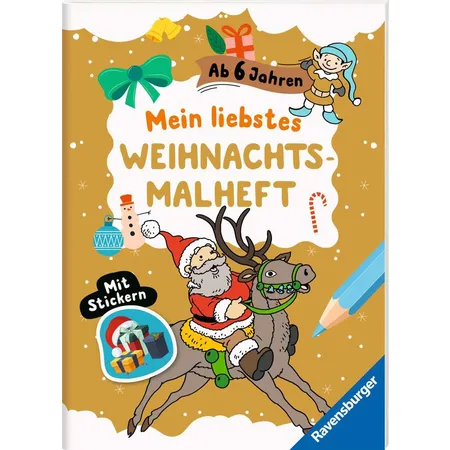 Ravensburger Mein liebstes Weihnachtsmalheft mit Stickern ab 6