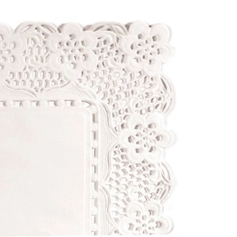GDP - Napperon dentelle rectangulaire papier - Blanc - 40x30cm - x250