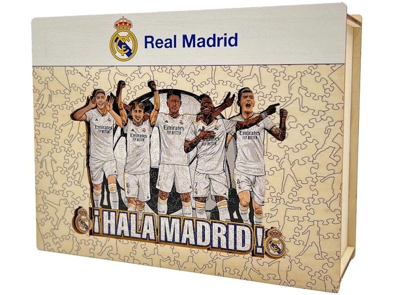 Iconic Puzzle Real Madrid CF - 5 Spieler Offizielles Holzpuzzle, Grösse M