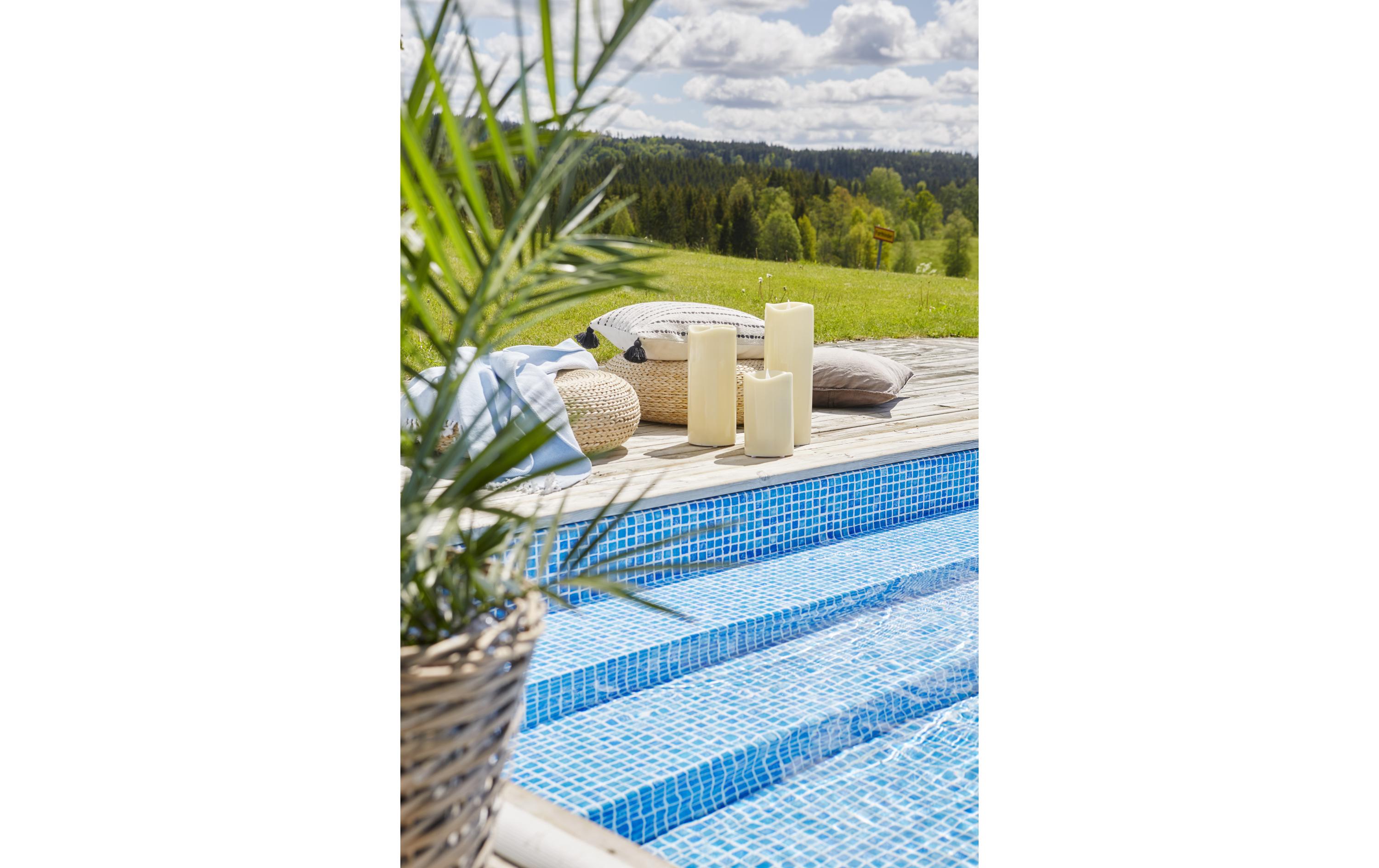 LED-Kerze Pillar Grande Ø 12 x 31 cm, BeigeLED-Kerze für den Aussenbereich