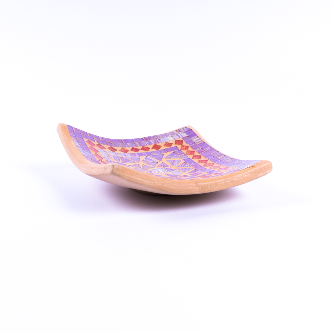 Mosaikteller 'Sweet 70's', lila, rot, B 16 cm, L 16 cm, H 4,5 cm von fischer's lagerhaus