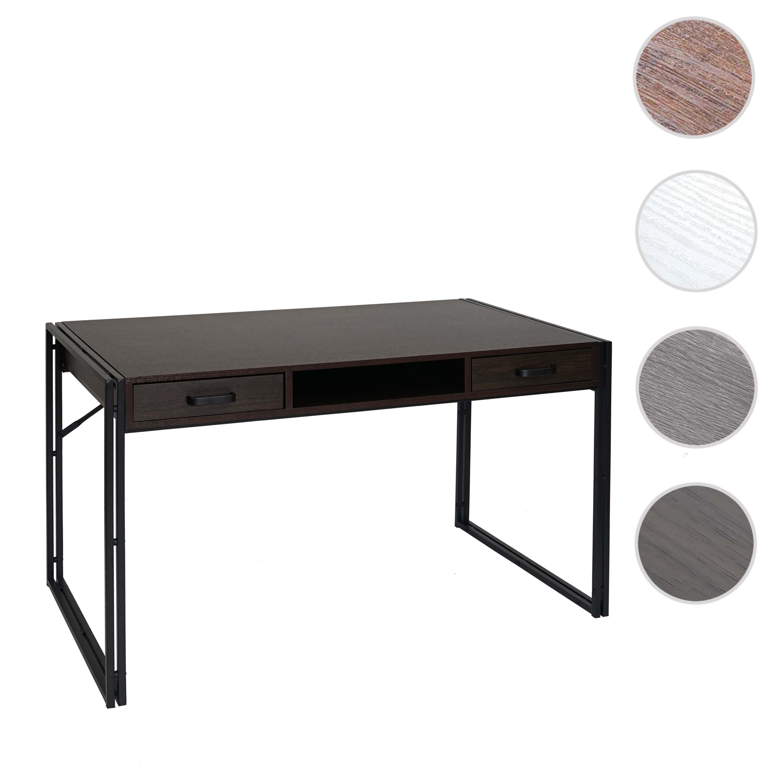 Schreibtisch MCW-A27, Bürotisch Computertisch, 122x70cm 3D-Struktur ~ dunkelbraun