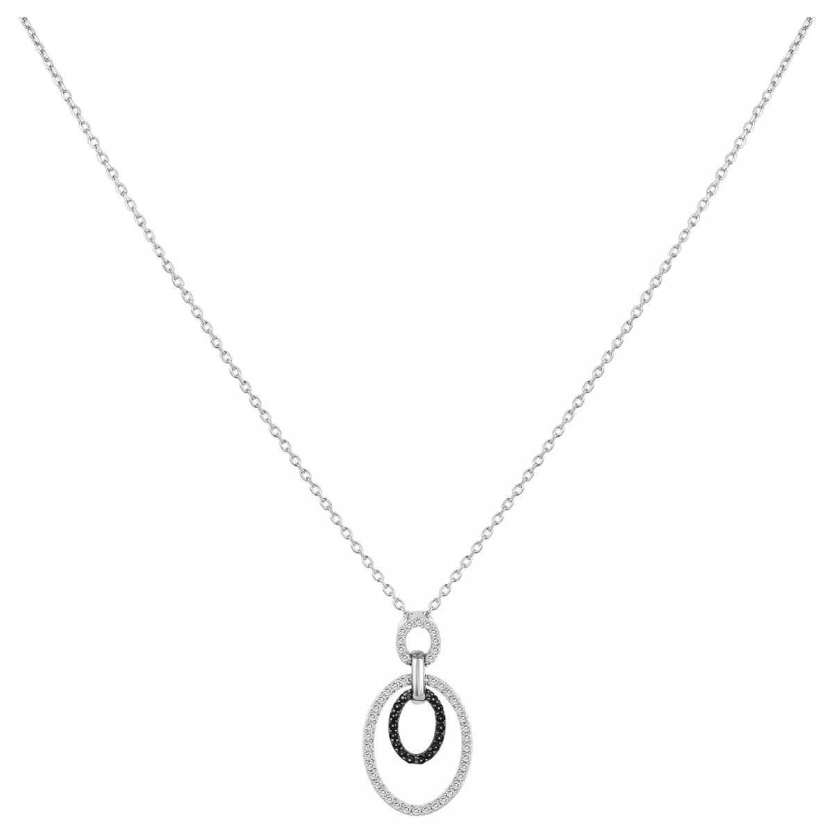 Collier mono-motif en Argent avec oxyde de zirconium noir