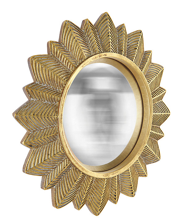 Miroir rond style vintage effet vieilli doré ⌀23 x L.23 x H.23 x ep.5 cm
