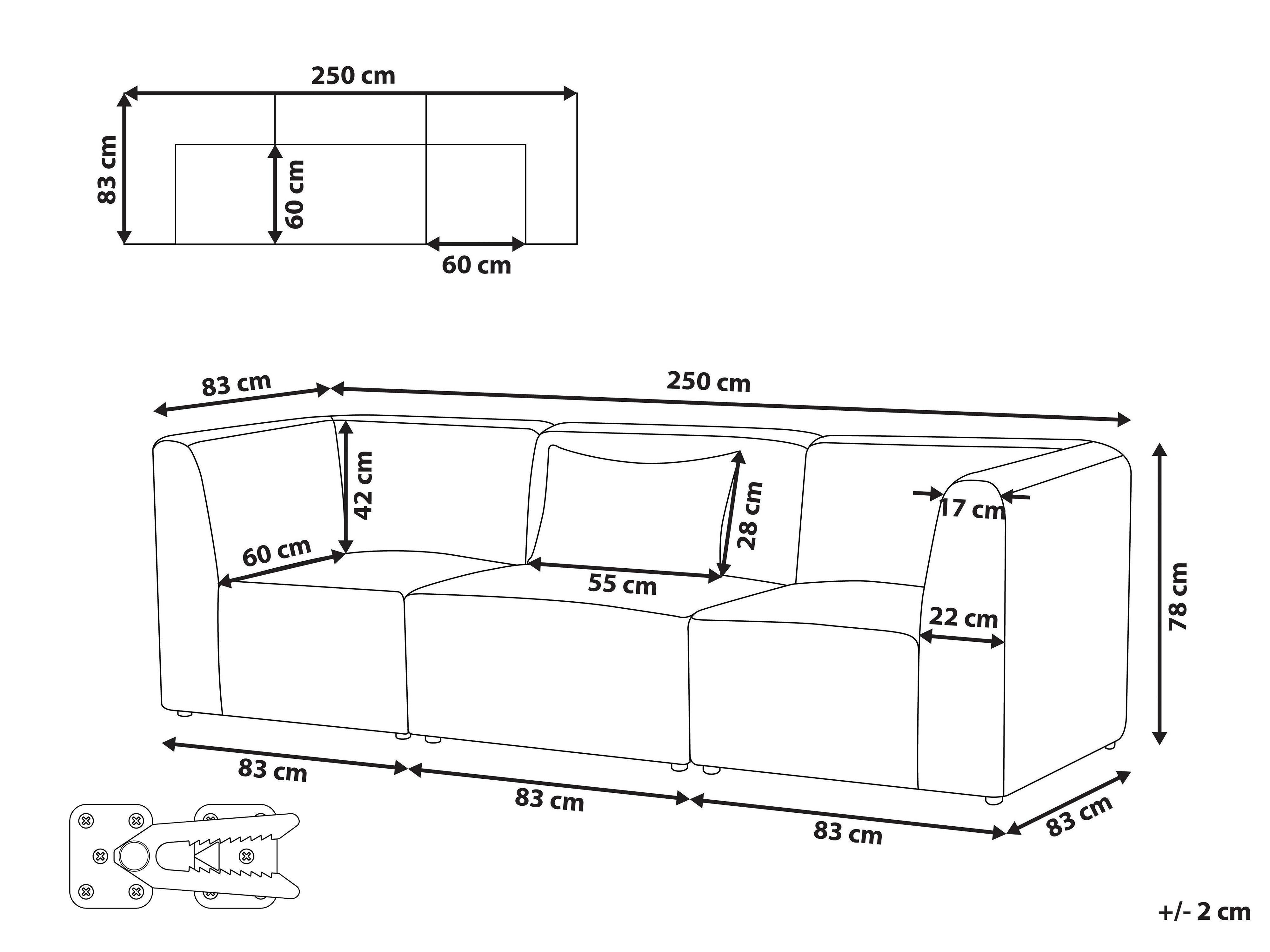 Modulaire bank 3-zits LEMVIG Corduroy Groen