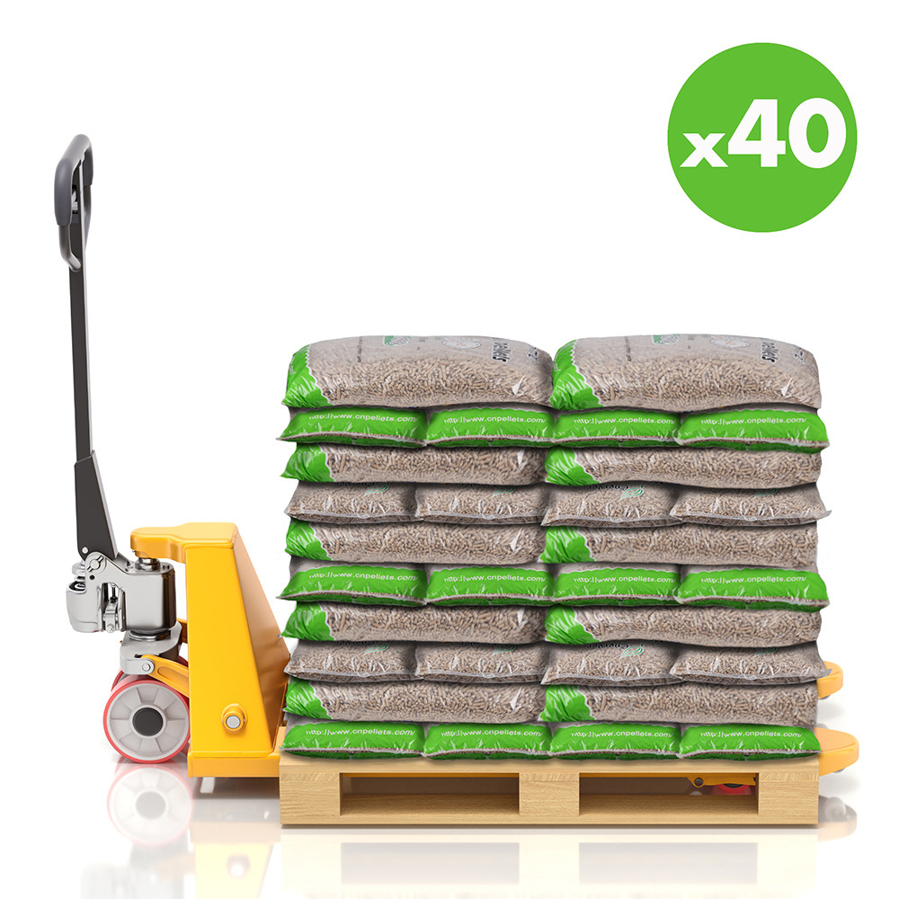 Wood pellets - granulés de bois 40 sacs 15 kg - haute qualité et haute performance technique - combustion propre et ecologique -