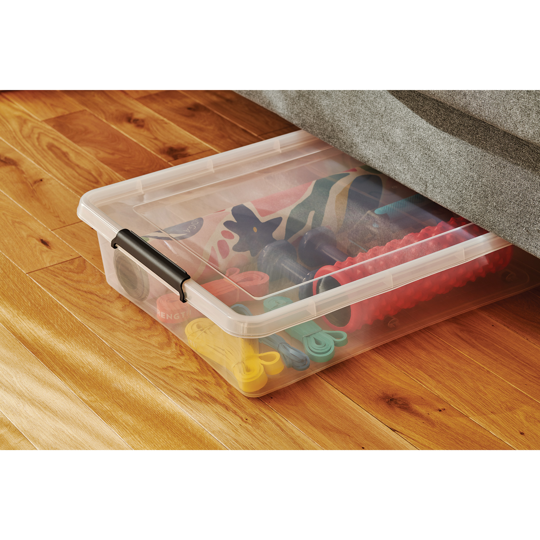 Unterbettkommode - transparent - rollbar - 61 Liter