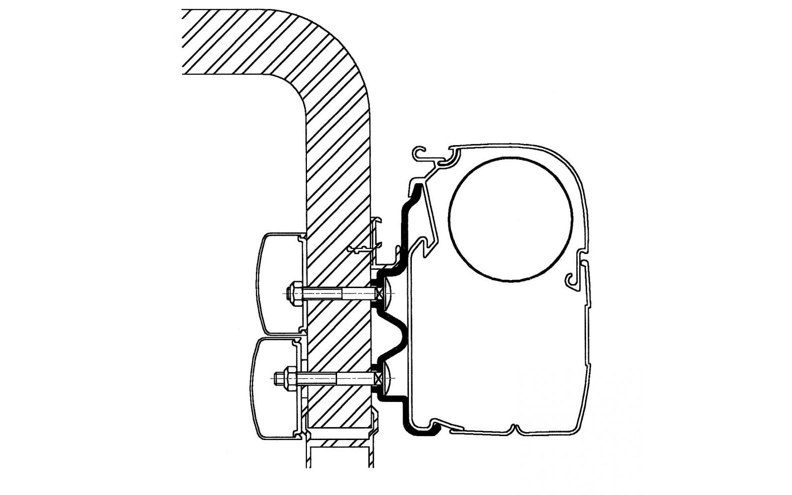 Thule Hymercamp Adapter für Serie 5 (bis Baujahr 2011) 3,0m
