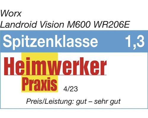 WORX 20V Landroid Vision M600 18cm/600m² accu robotmaaier met app, zonder begrenzingsdraad WR206E, inclusief 2Ah accu en laadstation