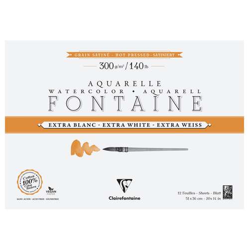 Clairefontaine Aquarellpapier FONTAINE Extra White satiniert