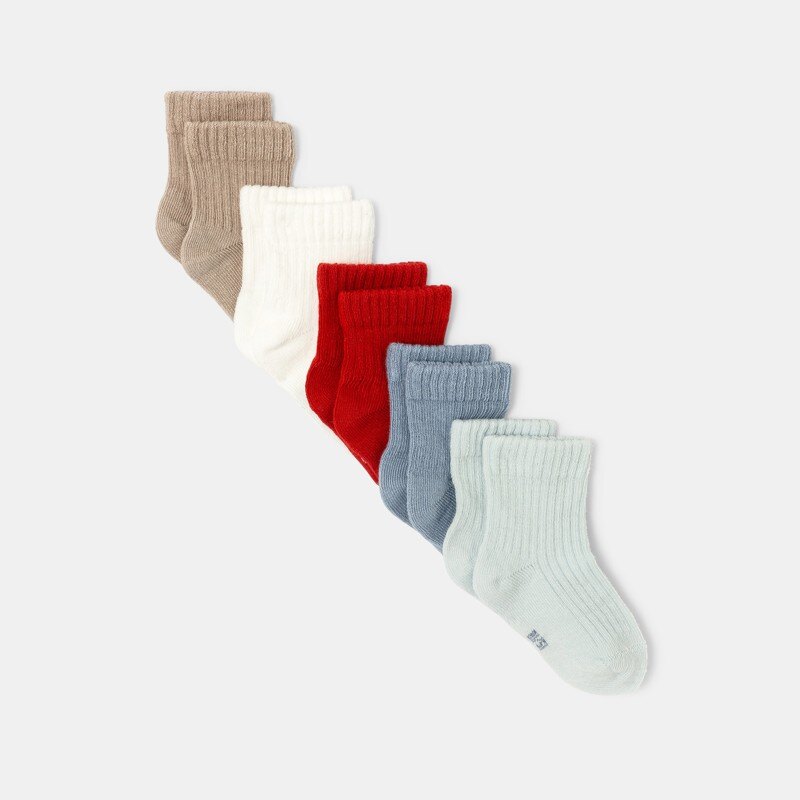 Semainier chaussettes en coton mixte Absorba (lot de 5) Gris ou noir