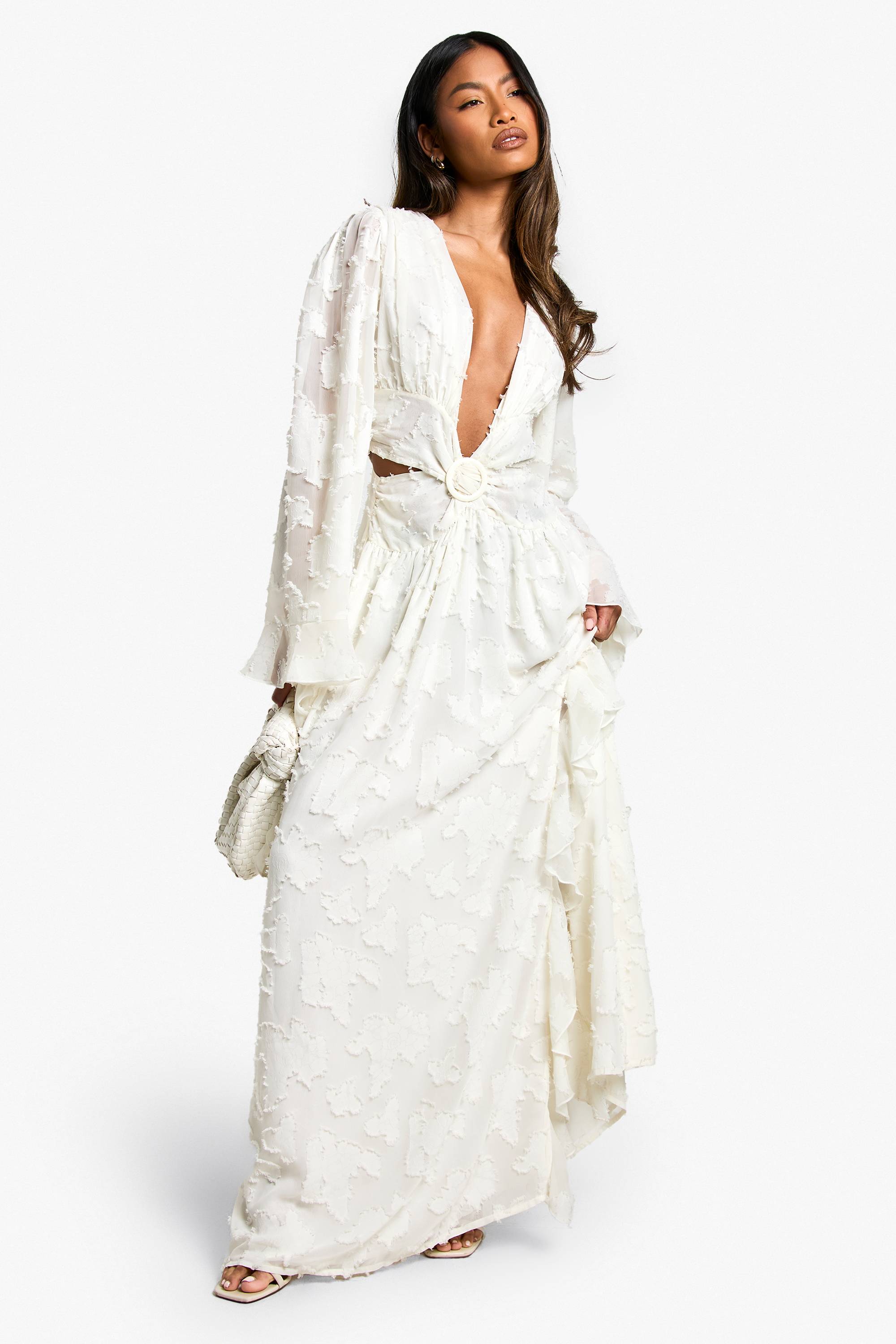 boohoo Robe Maxi Découpée Texturée