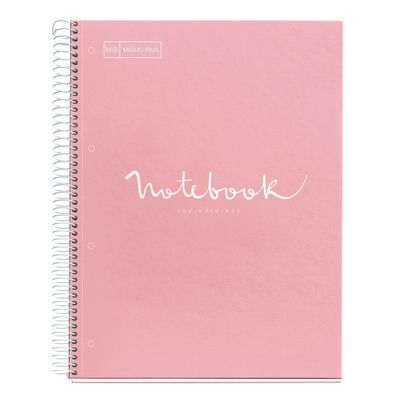 Notebook Emotions, couverture souple, A4 séyès, 80 feuilles de 1 couleur, Miquelrius, Rose.