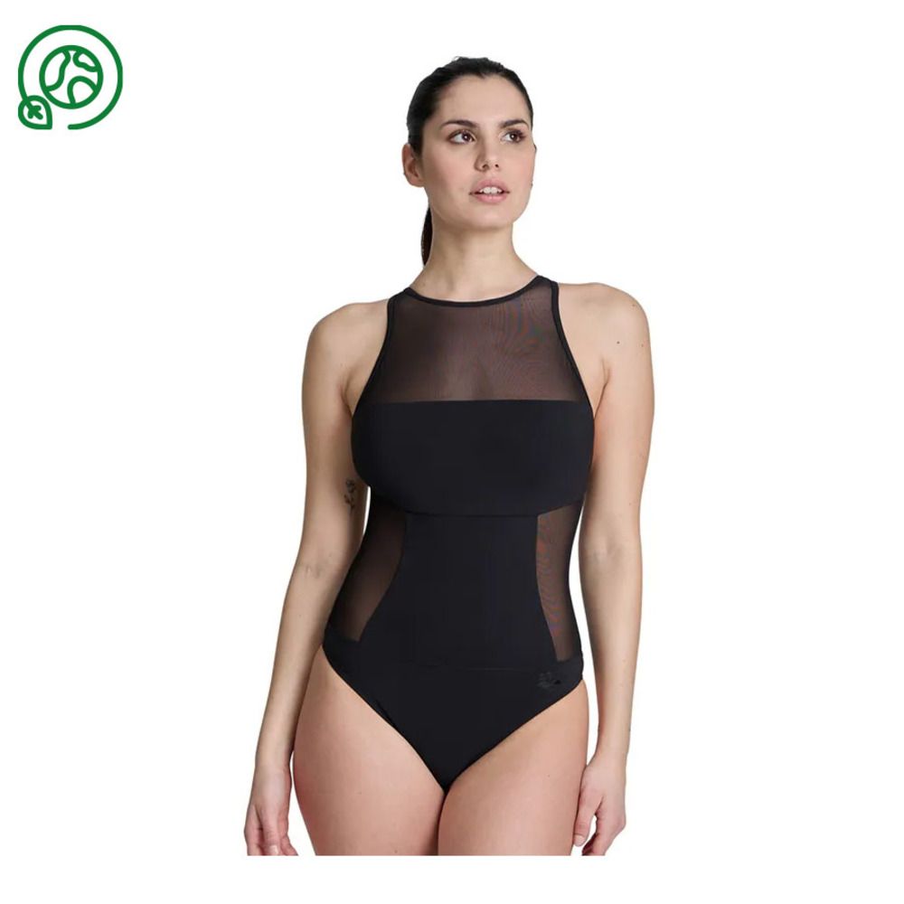 Arena MESH PANELS - Maillot de bain 1 pièce Femme black