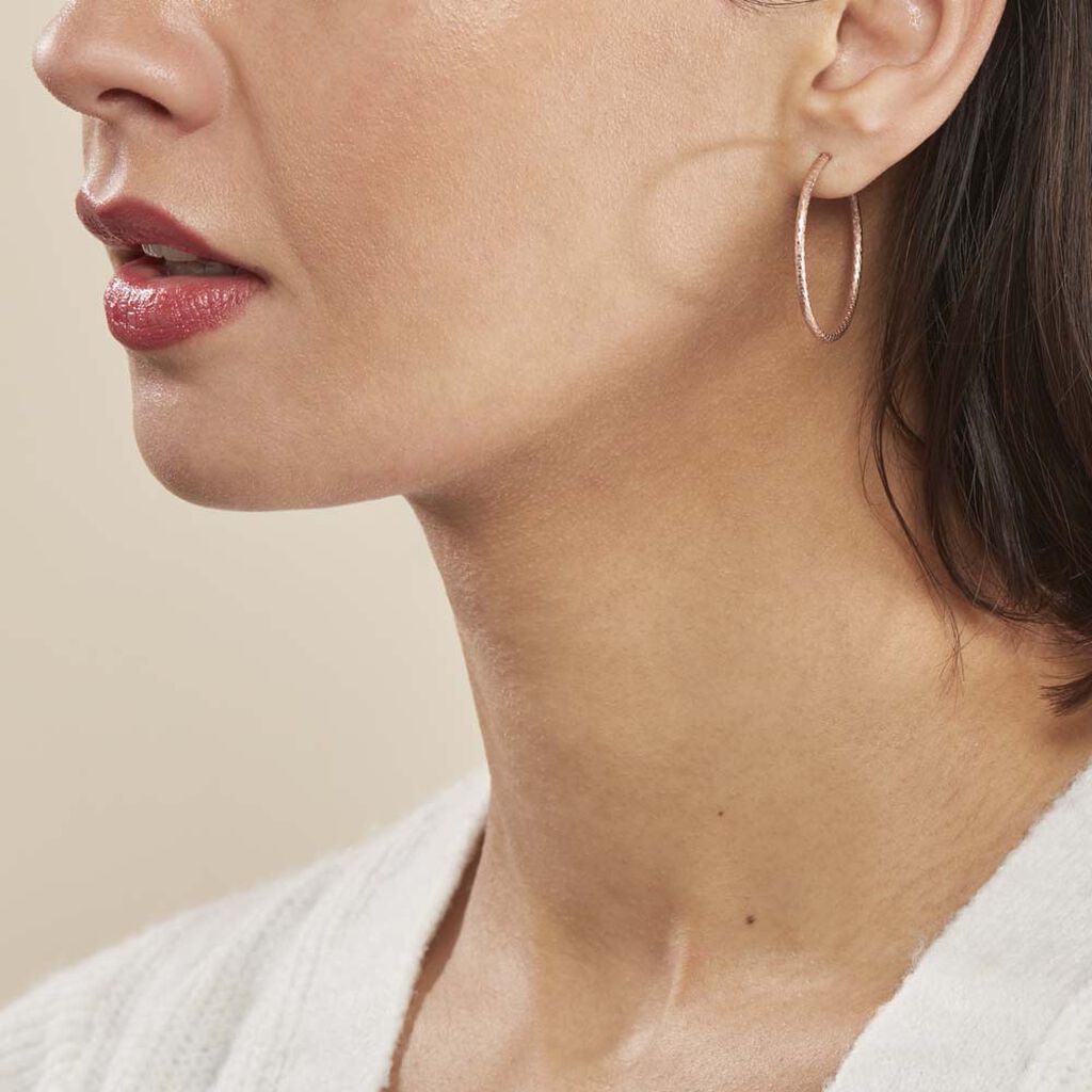 Créoles Argent Rose Agathe