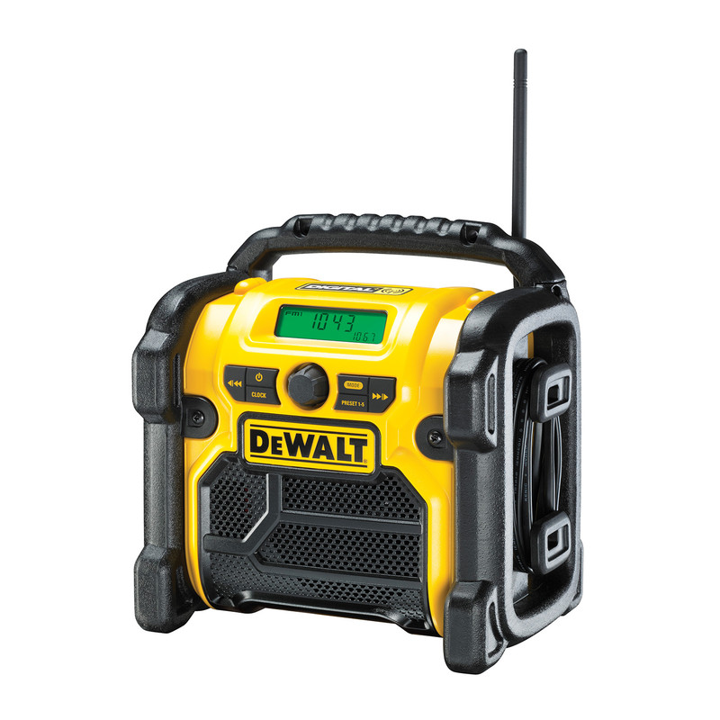 DeWALT DCR020-QW DAB+/FM bouwradio (body) 230V/10,8/14,4/18V Li-ion