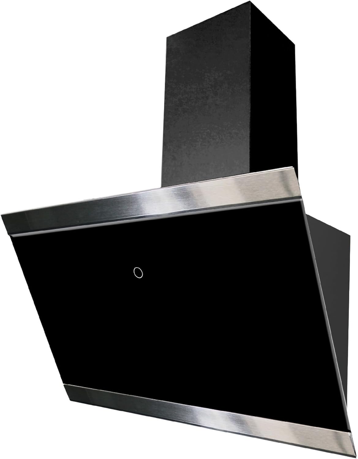 Respekta Dunstabzugshaube kopffrei / Dunstabzugshaube schräg 60 cm / Glasschirm mit Edelstahlrahmen in Schwarz / Abluft - und Umluftfunktion / CH89060S / A++ / 39–59 dB