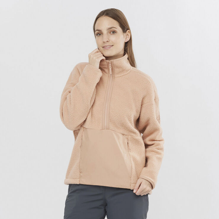 Salomon Snowshelter Teddy Fleecejakke Pink
