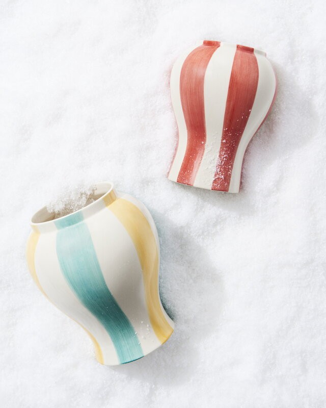 HAY - Sobremesa Stripe Vase L - Grøn/Gul