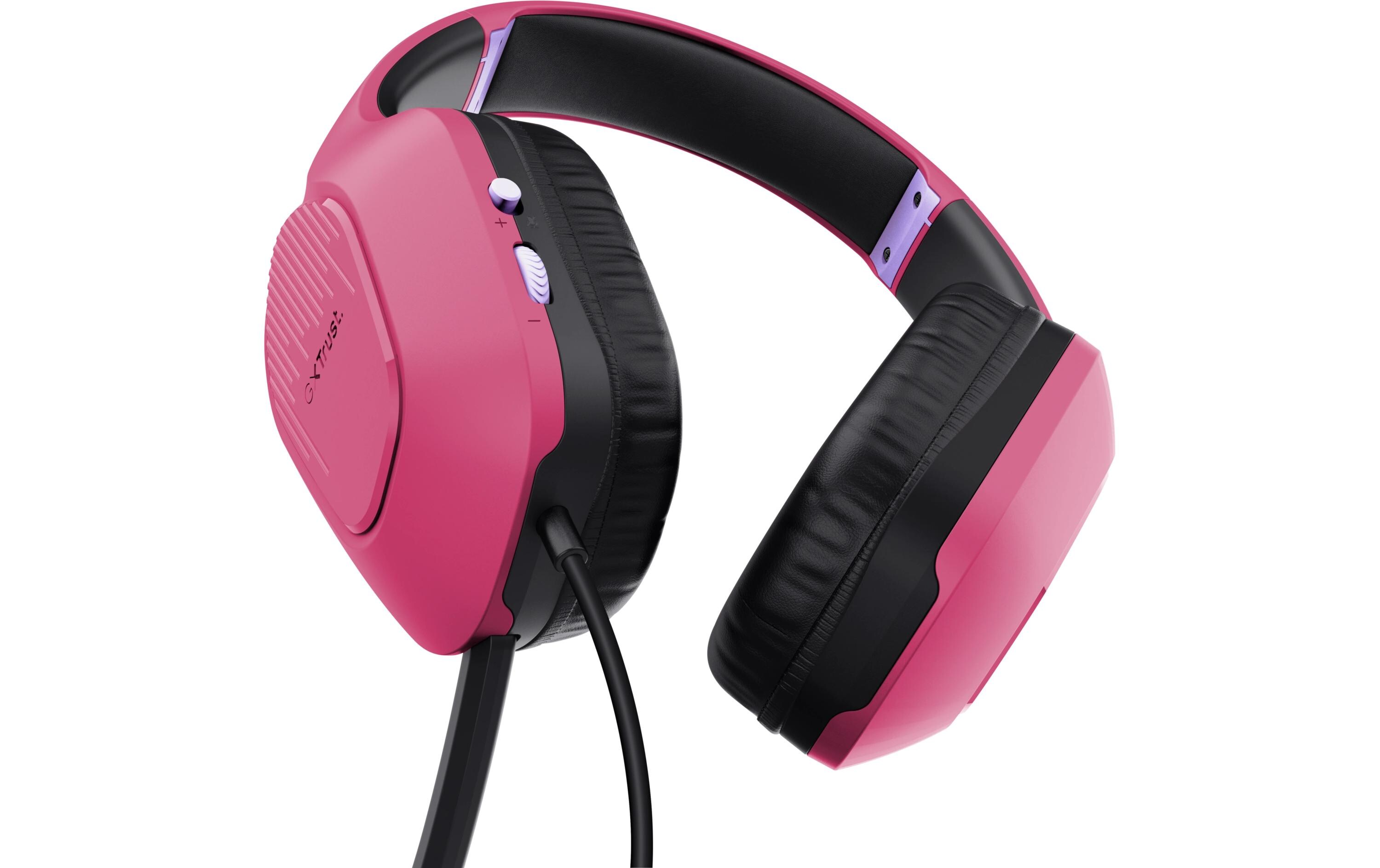 Headset GXT 415P Zirox Pink/SchwarzGaming-Headset mit komfortablen ohrumschliessenden Polstern und einstellbarem Mikrofon